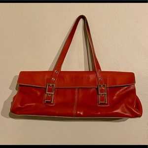 Vintage Kenneth Cole Red Leather Baguette bag